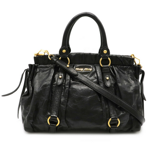 Miu Miu Shoulder Bag Leather Black