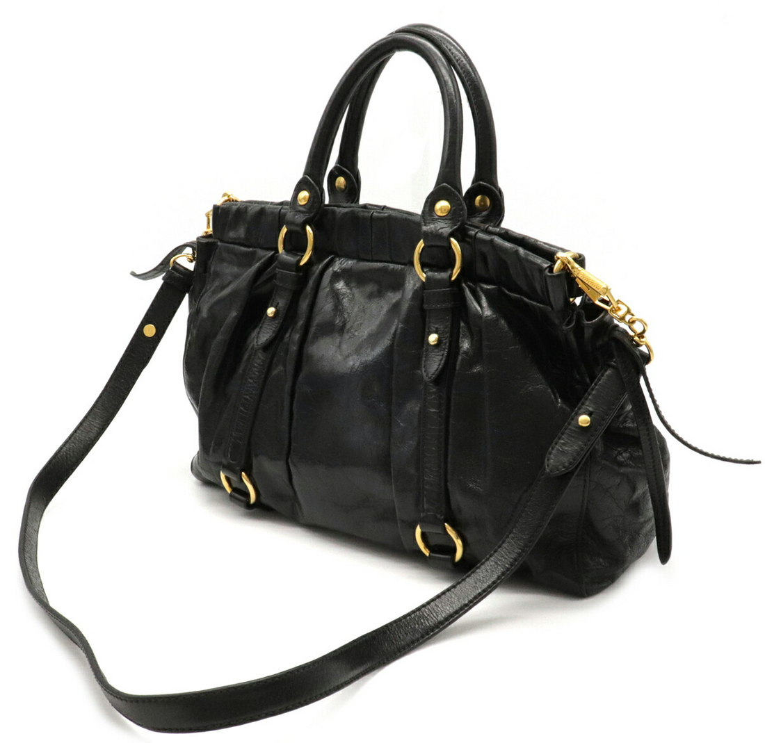 Miu Miu Shoulder Bag Leather Black