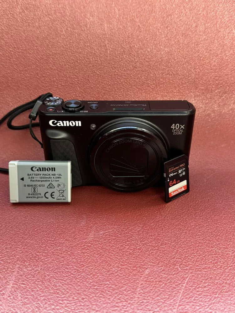 Canon PowerShot SX740 HS Compact Digital Camera Black 64GB Memory Card